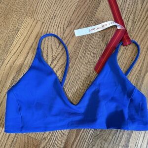 Left On Friday Sunday Top Blue Bikini Top